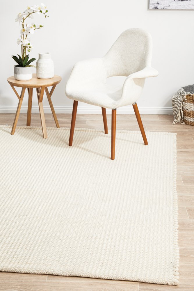 Carlos Felted Wool Rug White Natural