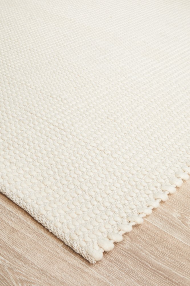 Carlos Felted Wool Rug White Natural