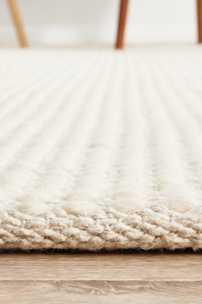 Carlos Felted Wool Rug White Natural