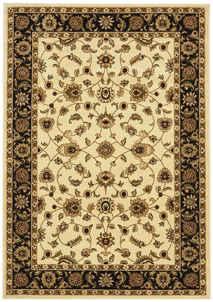 Classic Rug Ivory with Black Border
