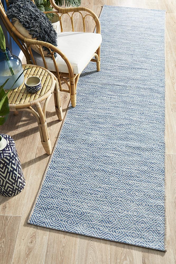 Promenade Outdoor Clara Diamond Blue Rug