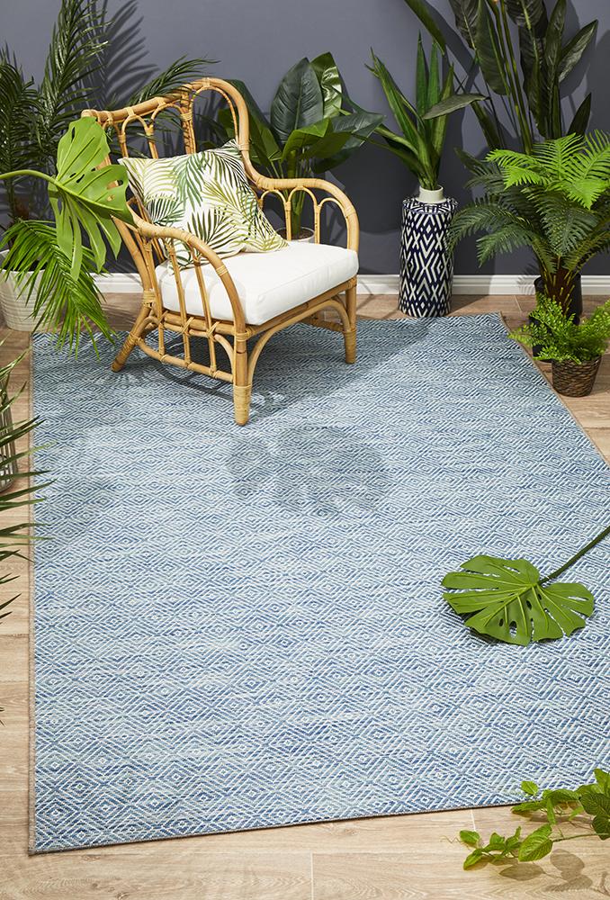 Promenade Outdoor Clara Diamond Blue Rug