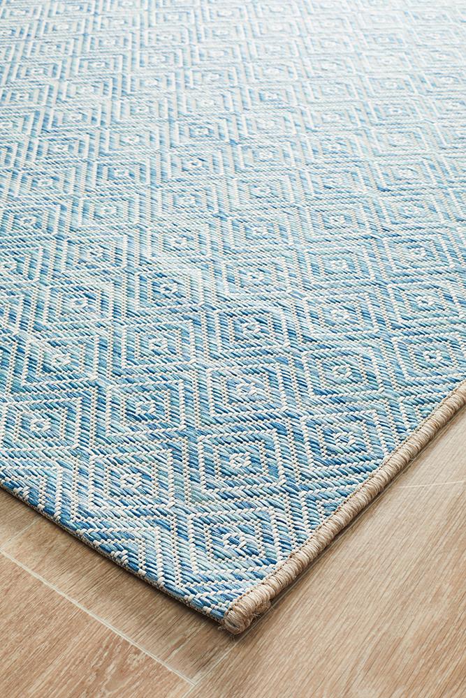 Promenade Outdoor Clara Diamond Blue Rug