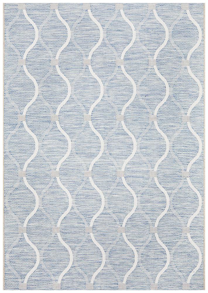 Promenade Outdoor Denise Trellis Blue Rug