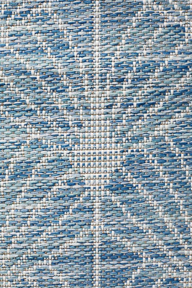 Promenade Outdoor Fern Trellis Blue Rug
