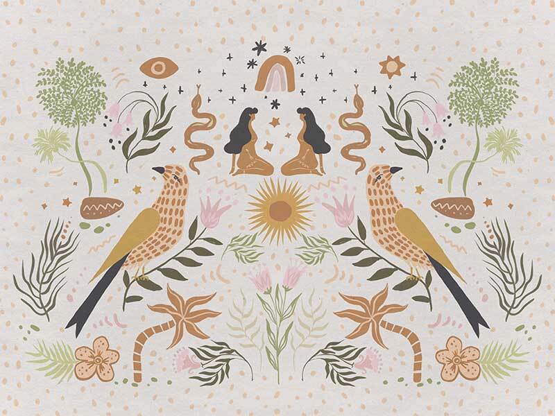 Bohemian Songbirds Canvas Art Print