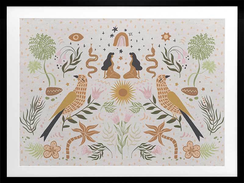 Bohemian Songbirds Framed Art Print