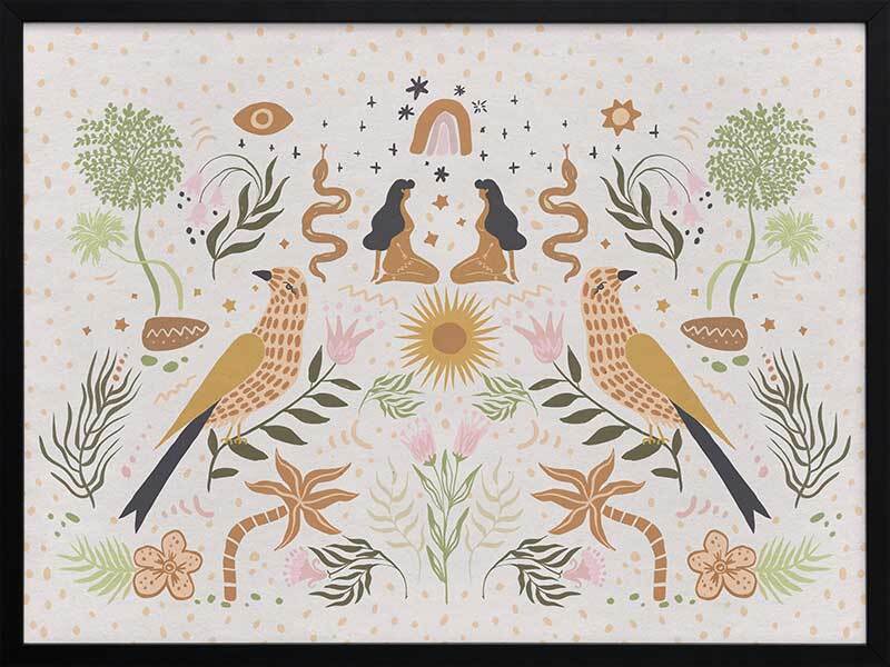 Bohemian Songbirds Framed Art Print