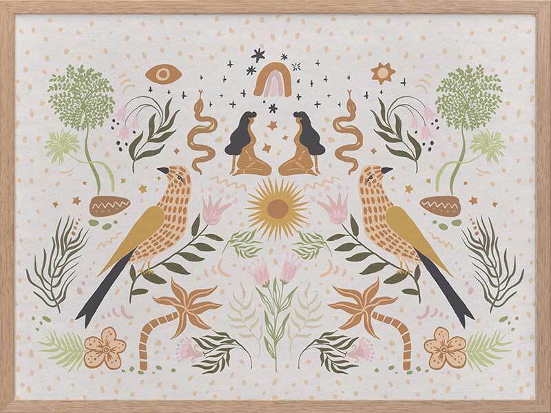 Bohemian Songbirds Framed Art Print