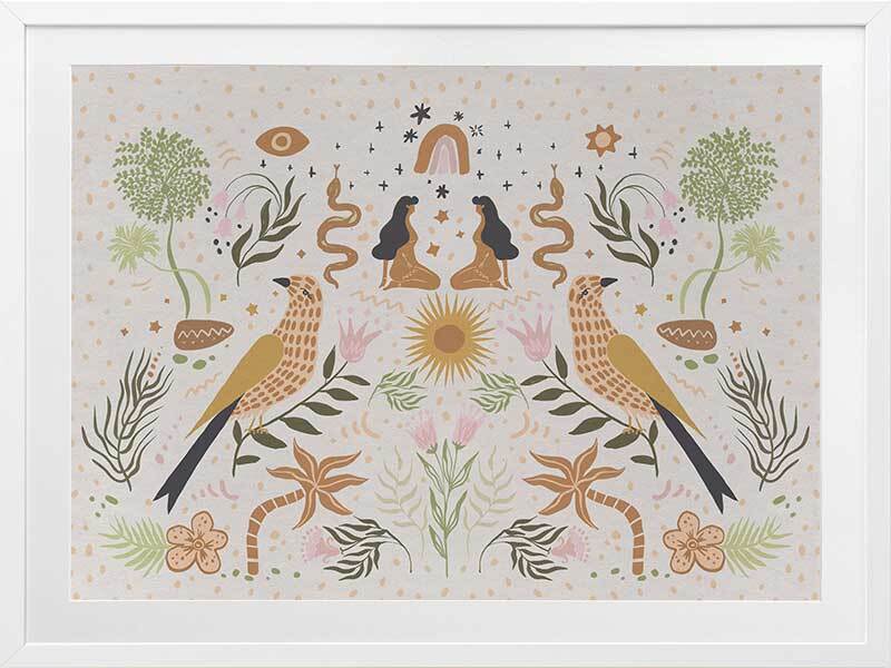 Bohemian Songbirds Framed Art Print