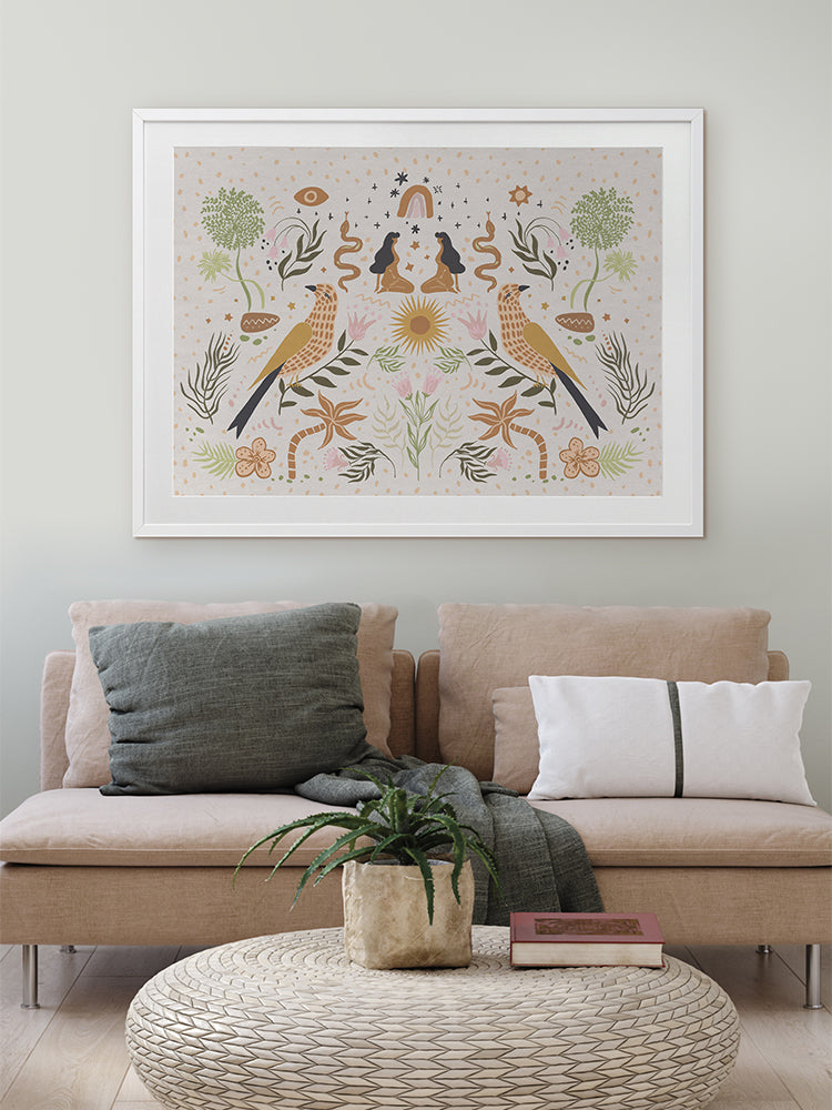 Bohemian Songbirds Framed Art Print