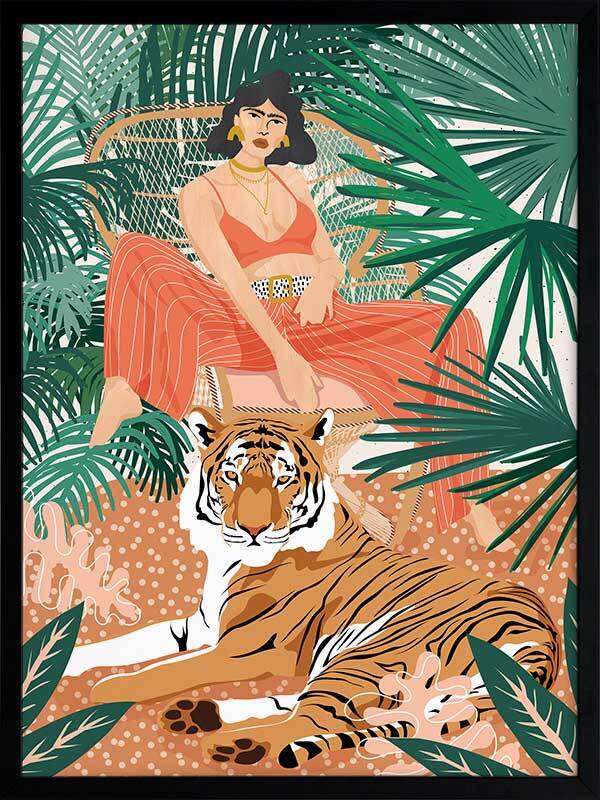 Vibrant Tiger Framed Art Print