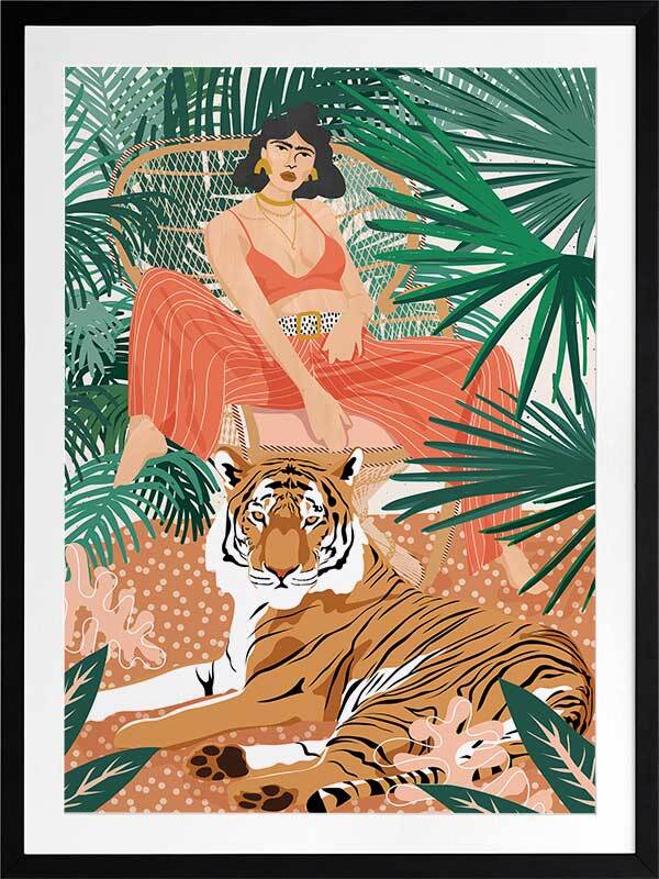 Vibrant Tiger Framed Art Print