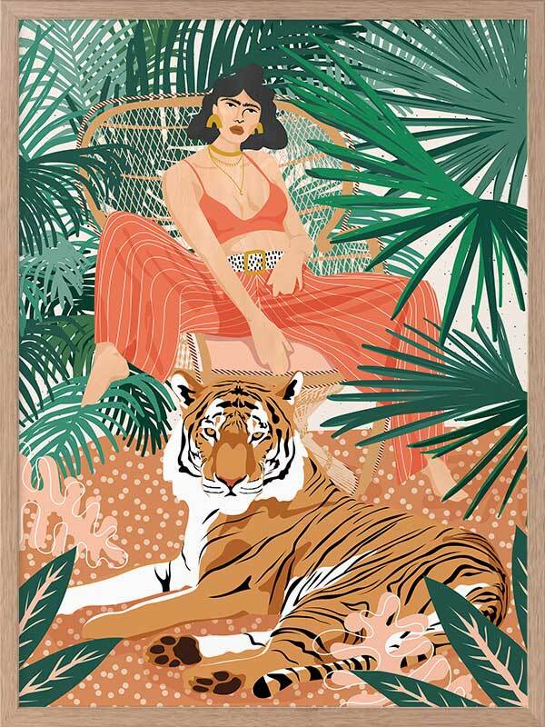 Vibrant Tiger Framed Art Print