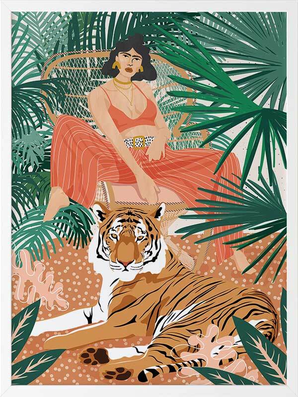 Vibrant Tiger Framed Art Print