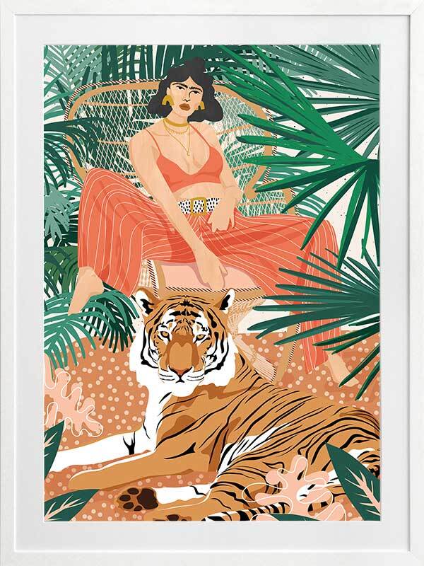 Vibrant Tiger Framed Art Print