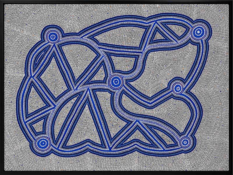 Ngapa Jukurrpa III Blue Canvas Art Print