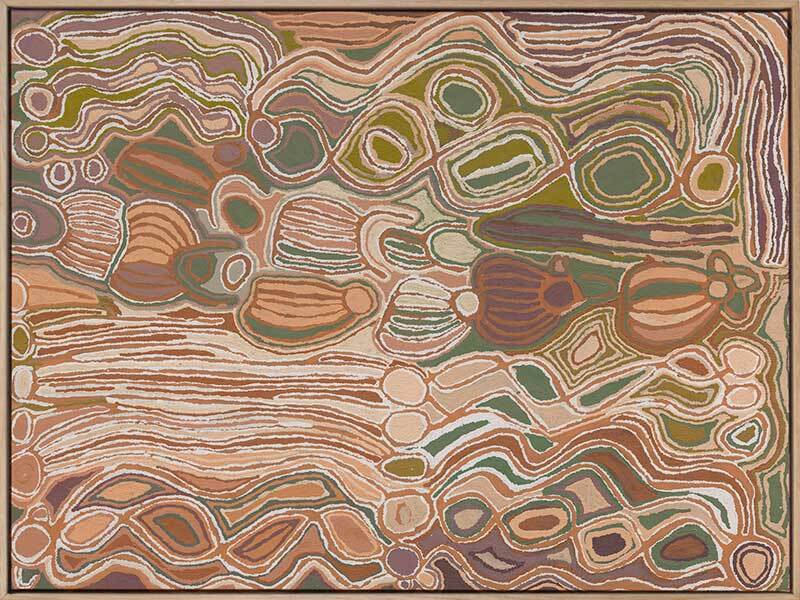 Mina Mina Jukurrpa VIII Neutral Canvas Art Print