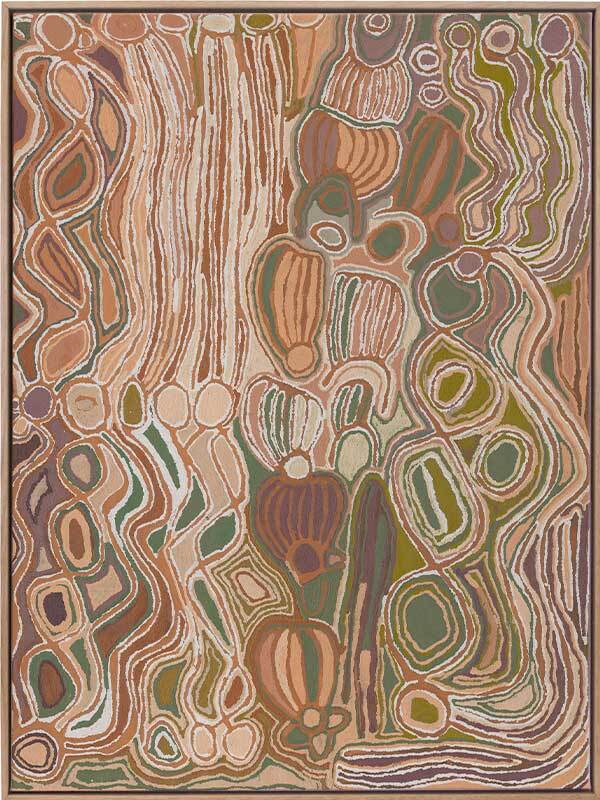 Mina Mina Jukurrpa VIII Neutral Canvas Art Print