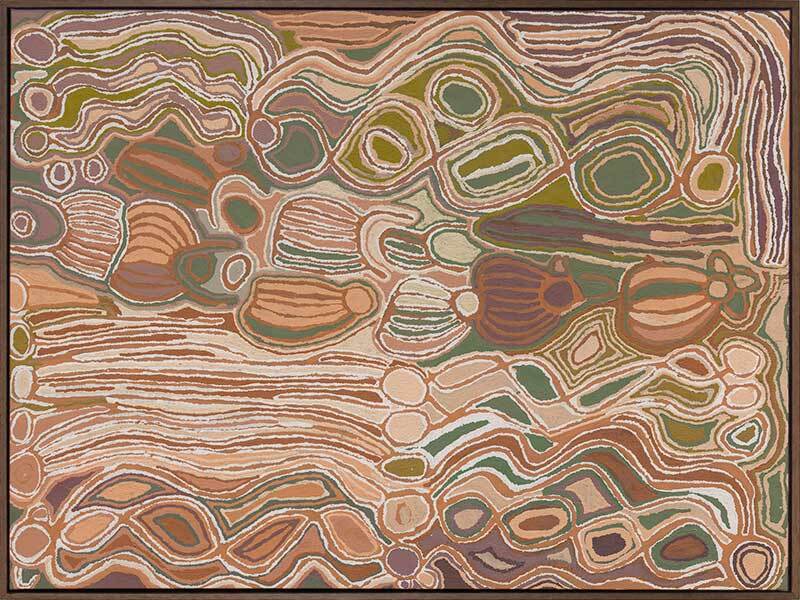 Mina Mina Jukurrpa VIII Neutral Canvas Art Print