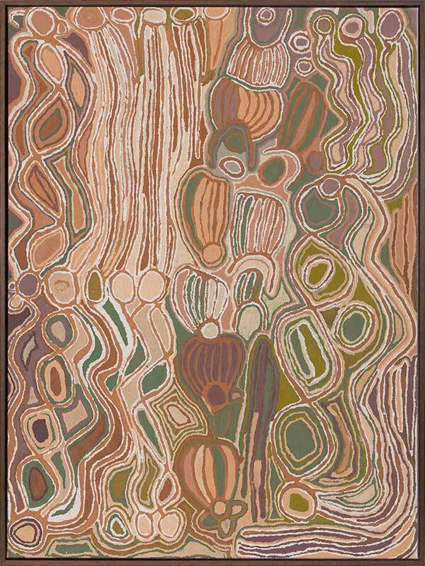 Mina Mina Jukurrpa VIII Neutral Canvas Art Print