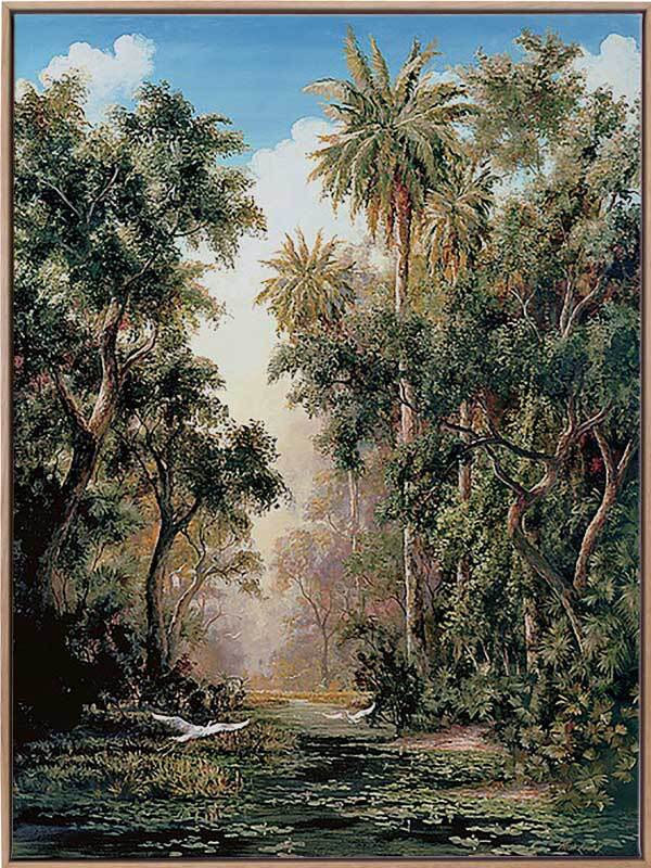 Tropical Lake Canvas Art Print