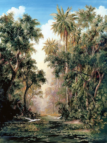 Tropical Lake Canvas Art Print