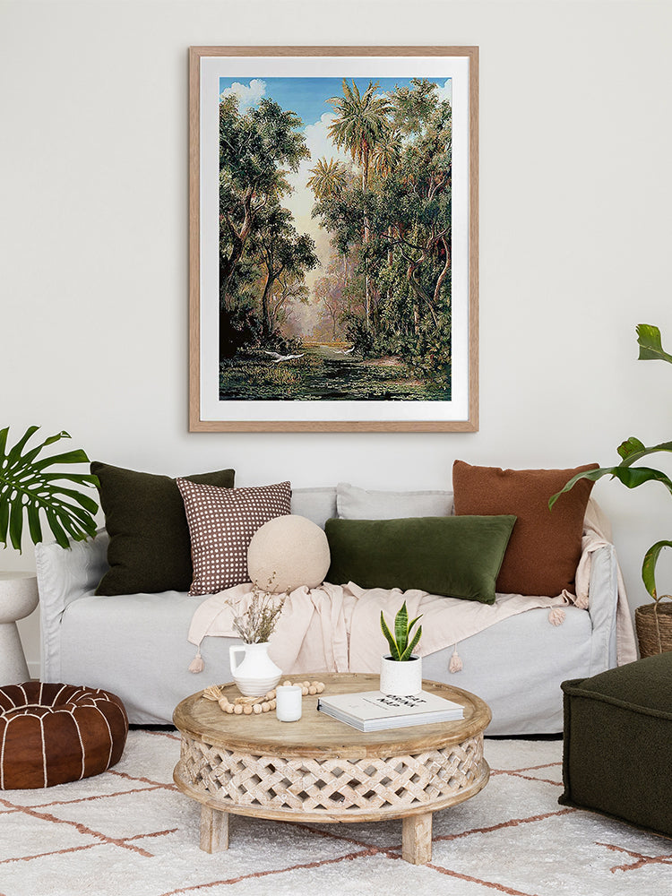 Tropical Lake Framed Art Print
