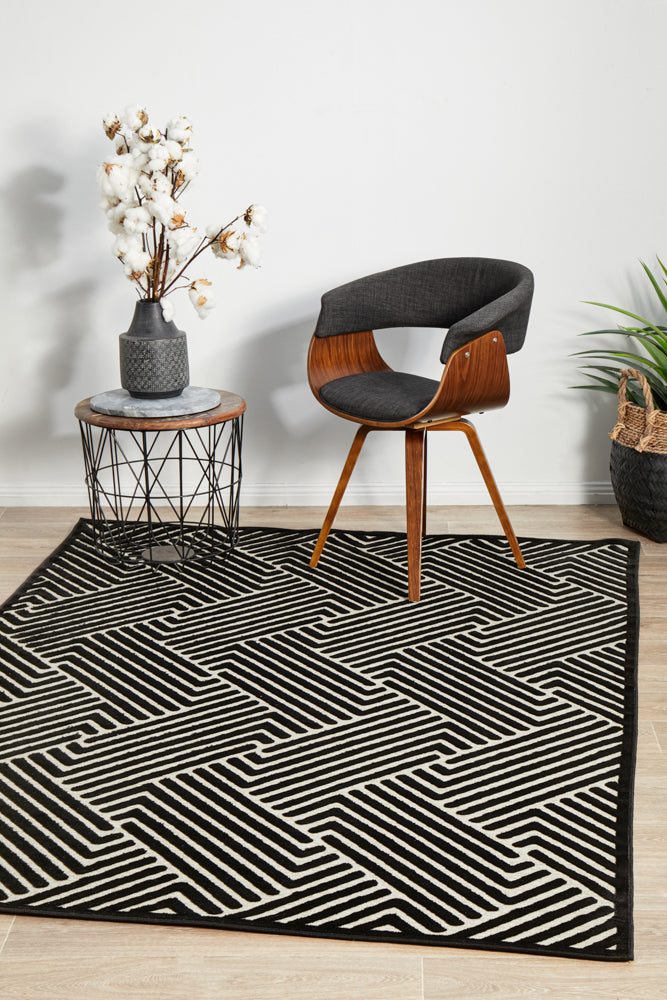 Mid-century Modern Sophia Black and Gold Rug