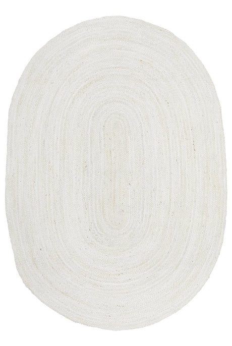 White Jute Oval Rug