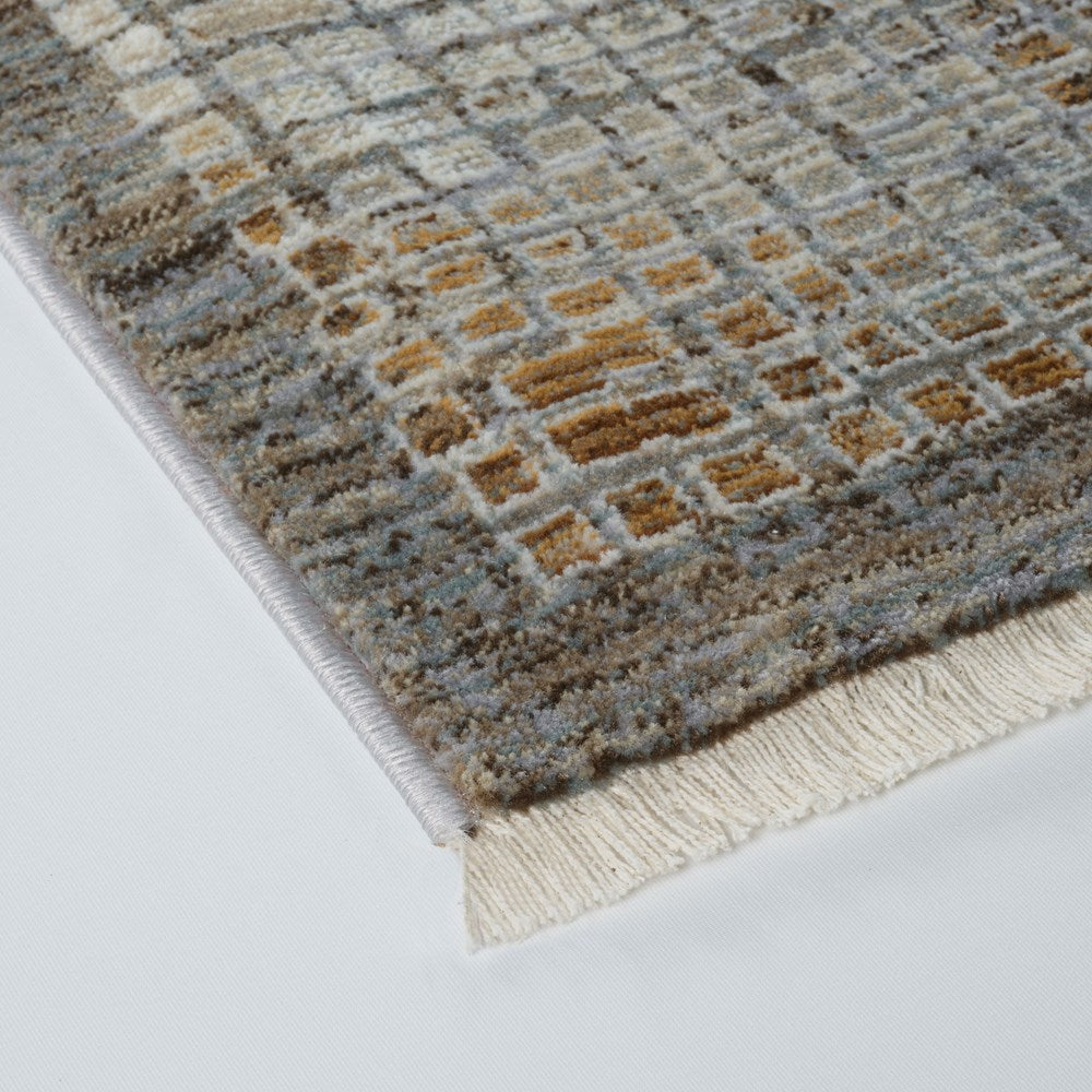 Transitional Grid Tassel Rug