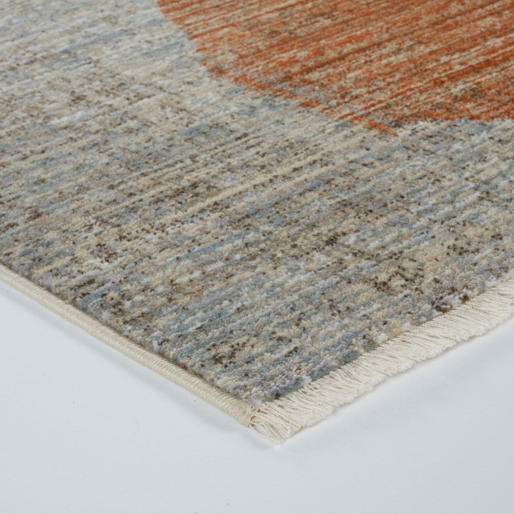 Abstract Tile Tassel Rug