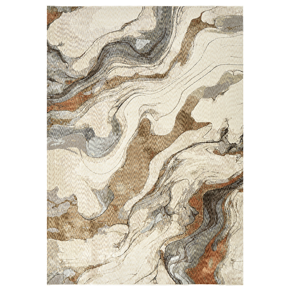 Travertine Flow Marble Abstract Rug