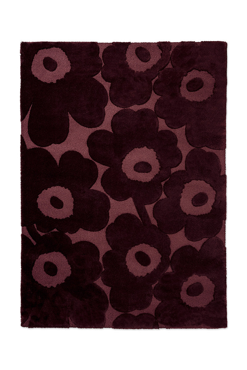 Marimekko Bloom Burgundy Floral Wool Rug
