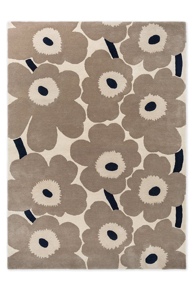 Marimekko Unikko Fawn Beige Floral Wool Rug