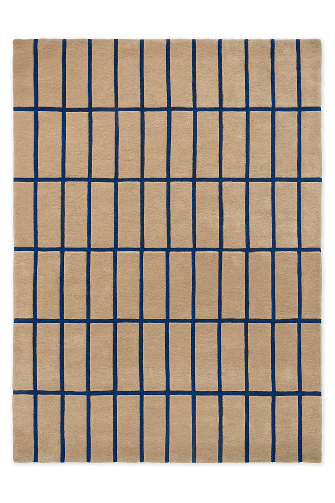 Marimekko Cobalt Blue Grid Wool Rug
