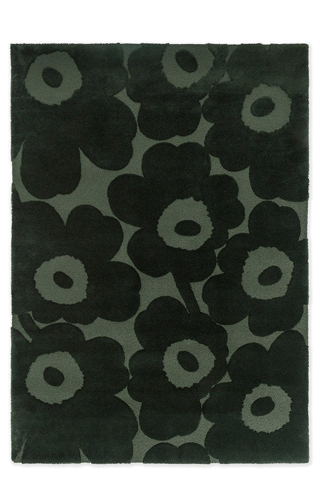 Marimekko Bloom Olive Green Wool Rug