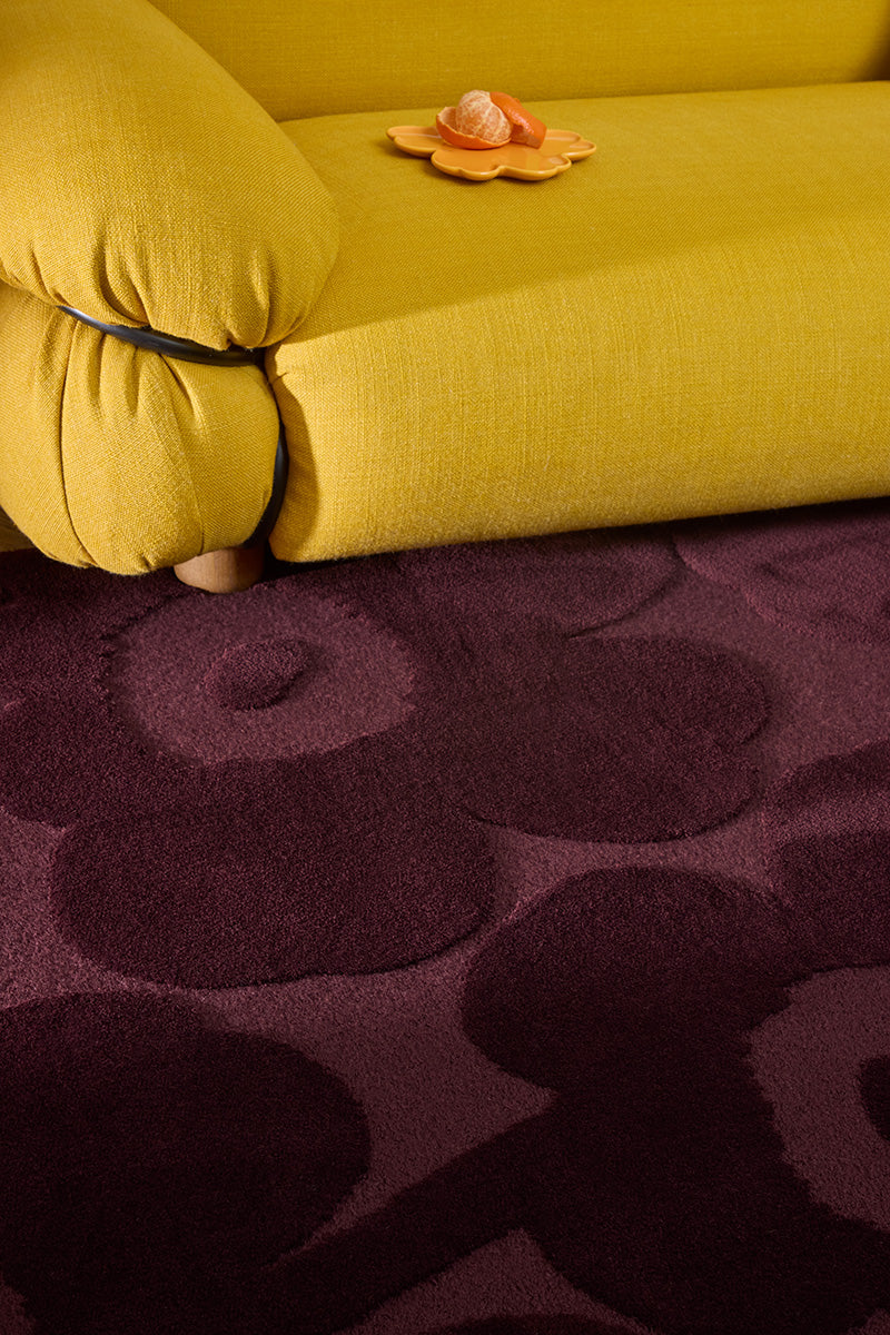 Marimekko Bloom Burgundy Floral Wool Rug