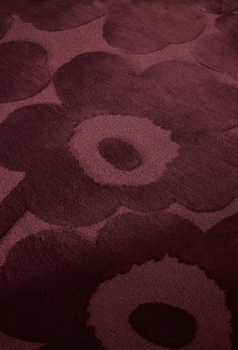 Marimekko Bloom Burgundy Floral Wool Rug