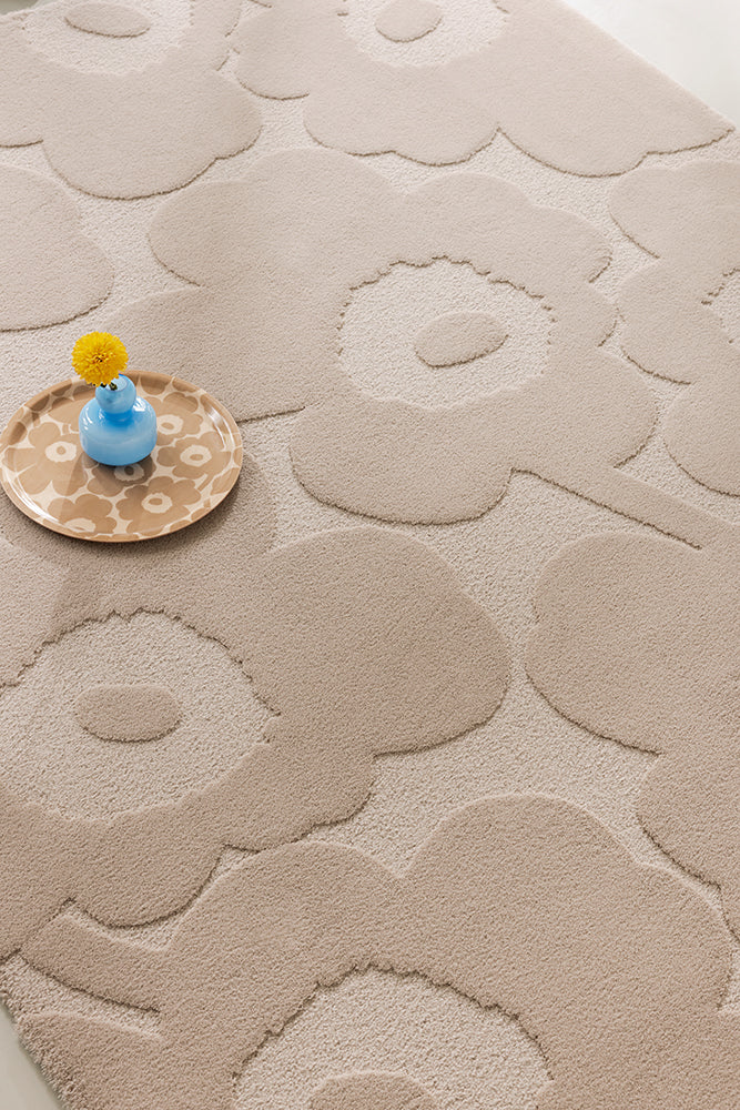 Marimekko Bloom Beige Floral Wool Rug