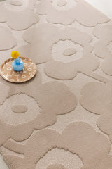 Marimekko Bloom Beige Floral Wool Rug