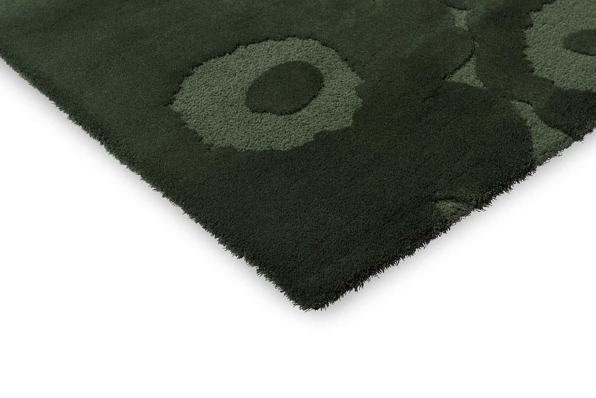 Marimekko Bloom Olive Green Wool Rug