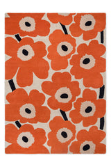 Marimekko Unikko Cinnabar Orange Wool Rug