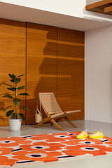 Marimekko Unikko Cinnabar Orange Wool Rug