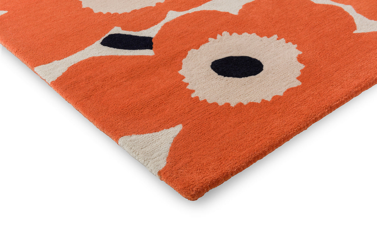 Marimekko Unikko Cinnabar Orange Wool Rug