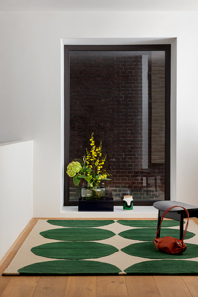 Marimekko Isot Kivet Emerald Green Wool Rug