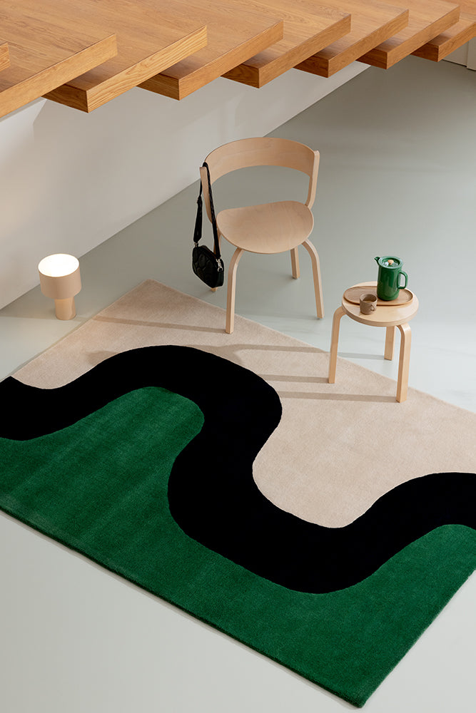Marimekko Seireeni Emerald Green Wool Rug