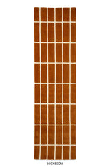 Marimekko Tiiliskivi Brown Grid Wool Rug