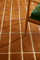 Marimekko Tiiliskivi Brown Grid Wool Rug