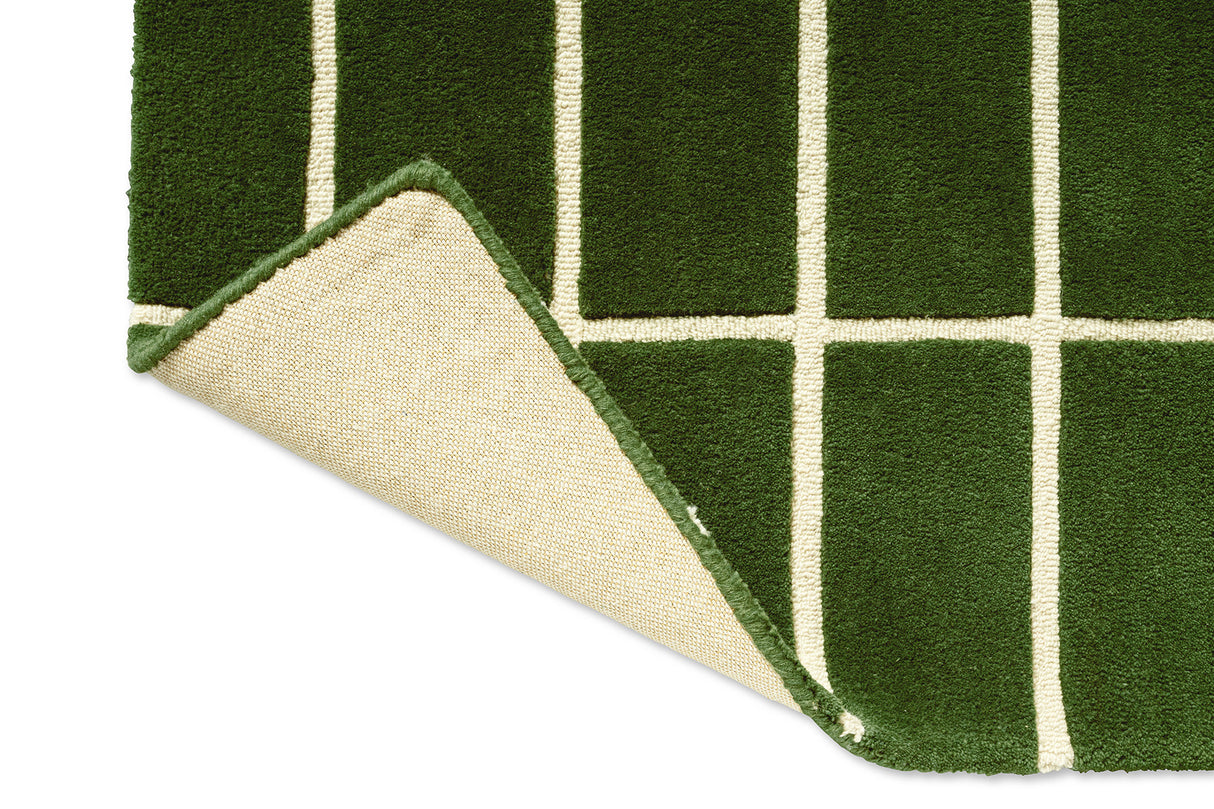 Marimekko Tiiliskivi Forest Green Grid Wool Rug